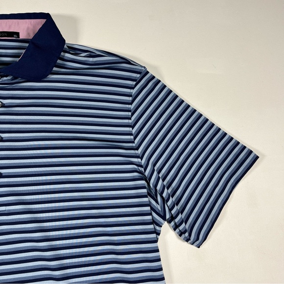Greyson Polo Shirt Blue Striped Wolf Golf Performance Stretch Men’s XL - Picture 5 of 15